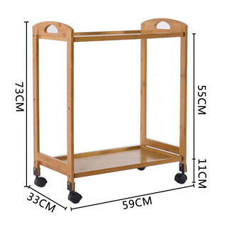 Yusenyi beauty salon trolley beauty salon special trolley tool trolley dining trolley with brake solid wood two-layer primary color trolley official standard