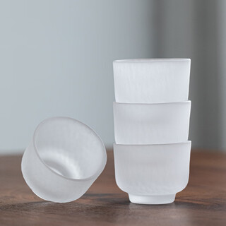 He jiagong liquor dispenser set japanese sake pot household glass cup wine warmer rice wine heating 4 cups frosted 40ml