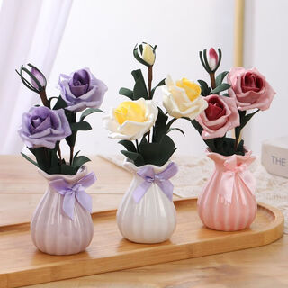 Your secretary aromatherapy essential oil perfume household air freshener bathroom bedroom fragrance interior decorations toilet deodorizing perfume atb pink bottle + flower + 100ml essential oil encounter (elegant, mesmerizing and fragrant)