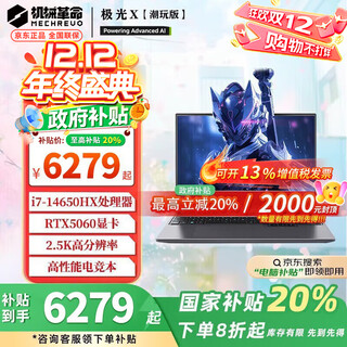 机械革命极光X pro潮玩版国家2025【补贴20%】16英寸酷睿i7HX电竞游戏本 满功耗5070/5060学生笔记本电脑 i7-14650HX丨5060丨1T+32G潮玩灰 【需要升级加装可以联系
