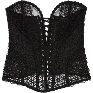 Victoria's secret sexy hollow embroidery long thin mesh deep v body shaping fishbone tube bra women's black black xs