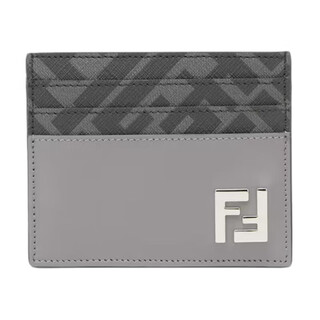 Fendi (fendi) squared silver decorated square pattern and calf pickup bag men's 7m0164aff2 gray and black tu