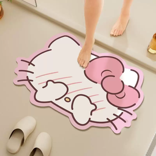 Yusenyi hellokitty cute soft diatom mud bathroom absorbent floor mat bathroom non-slip foot mat bathroom toilet household dy shy kt powder 40x60cm
