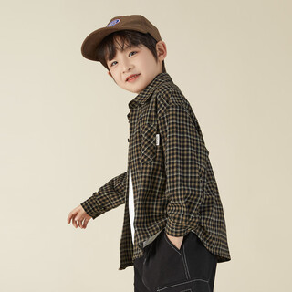 Duojia literary temperament boys' shirts children's spring and autumn casual versatile jackets medium and large children's pure cotton plaid shirts