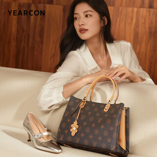 Yierkan valentine's day autumn and winter new women's bag retro old flower pvc handbag mother bag texture versatile crossbody bag commuting coffee