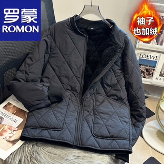 Luo meng's special warm down jacket for delivery workers in winter. lamb's velvet small cotton jacket with stand-up collar and inner liner for men. jsl1042 stand-up collar and full body plus velvet - black. l 120jin jin is equal to within 0.5 kg.