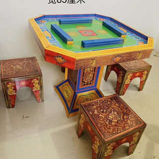 Octagonal mahjong table, corrugated paper semi-finished product, paper tie, five-seven-head seven memorial