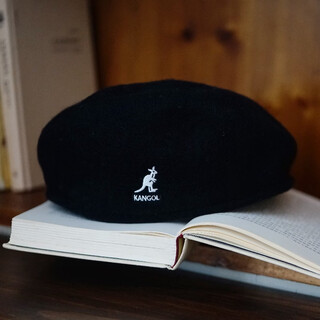 Kangol sanye market autumn and winter japanese style autumn and winter new kangaroo beret black pure wool wool black l58-60cm one size