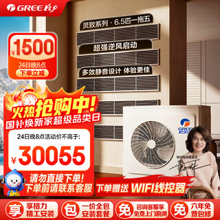 Gree (gree) central air conditioner one to five multi-split large 6-pipe lingzhi 160 gmv-eh6.5wl/a multi-effect silent one-price all-inclusive package seiko installation state subsidies
