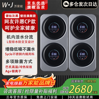 Wanjiaeng double-compartment underwear washing machine wall-mounted mini small underwear and underwear socks special washing machine double-compartment barrel washing machine fully automatic washing and drying two-in-one washing machine wall-mounted gray double table four compartments for the whole family + living water diversion without crossing