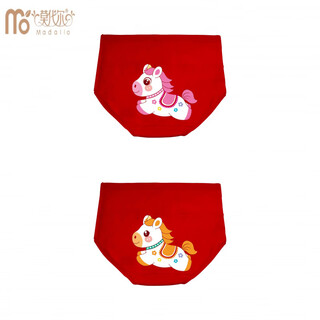 Modal girls pure cotton red underwear 2026 zodiac year triangle horse baby medium and large children triangle cotton children's shorts a type pure cotton 3+4 pack 004 2 pieces 120 recommended age 4-5 years old cm recommended weight 26-34