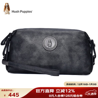 Hush puppies clutch bag first layer cowhide large capacity casual business men's bag silver gray christmas gift for boyfriend