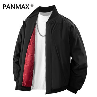 Panmax american cotton-padded winter thickened jacket 2025 trendy brand warm new style versatile casual baseball collar cotton jacket black m recommended 100-120jin jin equals 0.5 kg