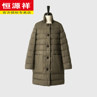Hengyuanxiang's anti-cold weapon breaks the bloatedness of down jackets, high-end 95 white goose down, light and medium-length winter goose down jacket for women, olive green s
