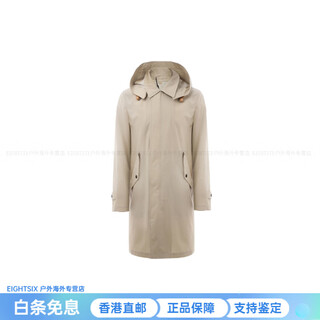 博柏利（BURBERRY）可拆卸连帽纯色中长款风衣 男款 浅卡其色 新年礼物送礼 浅卡其色 均码 54