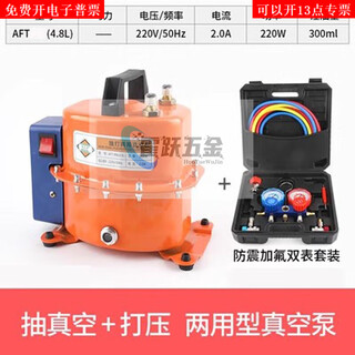Yusenyi car air conditioner vacuum pump dual-purpose vacuum pump refrigerant filling tire inflator refrigerator repair tool 4.8l pump + adjustable double meter set