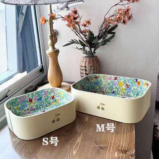 Yusenyi desktop storage box cute snacks hairpins girls' accessories and sundries high-look storage m size light yellow 25x18x8