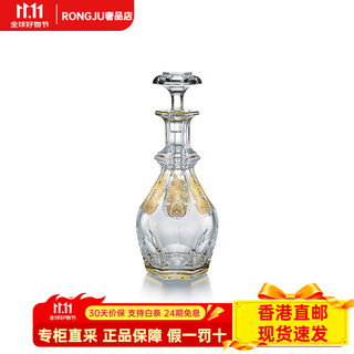 Baccarat christmas gift harcourt imperial decanter bottle transparent + gold