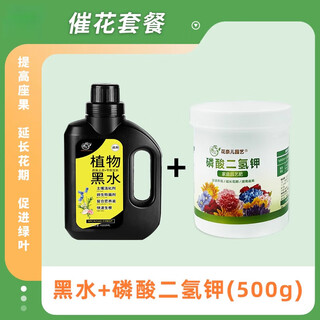 Soil activator black water fertilizer plant fertilizer nutrient solution watering universal green plant potted flower fertilizer 1 bottle of black water + potassium dihydrogen phosphate 500g black water flowering package