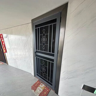 Entry flat door with lock king kong mesh anti-theft door anti-mosquito ventilated anti-mouse screen door with aluminum alloy window grille screen door with window grille (grey) 1x1m