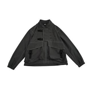 phenixSP27休闲夹克男女款户外防泼水教练运动短款外套舒适时尚百搭潮流 深灰色 XL