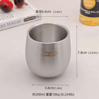 Yusenyi tea cup double-layer anti-fall thickening white wine cup cup camping large size 200ml