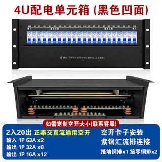 Cabinet power distribution unit box panel 19-inch column head communication ac and dc module three single-phase rack top power distribution 4u power distribution unit ac and dc universal (2 in 20 out)
