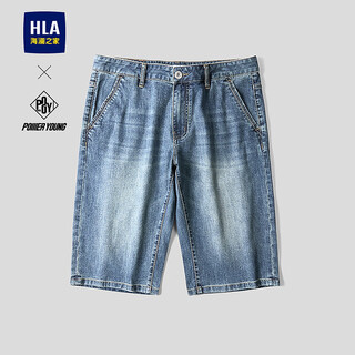 Hailan house (hla) denim medium pants men's 26 new power young series washed shorts men's summer blue gray cow transition color (medium) 07 29 165/72a recommended 107~112 jin jin equals 0.5 kg