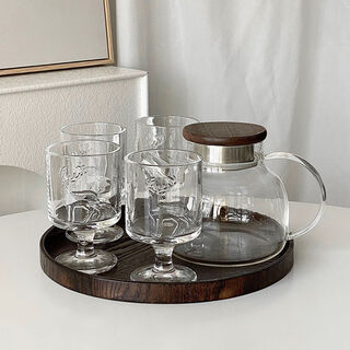 Fantasy mulled wine glass set, winter tall wine glass for women, red wine vessel, mulled wine glass set, elk (short pot)