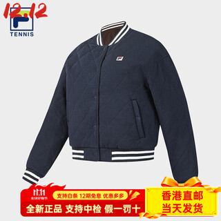 Fila women's reversible jacket 2025 winter new tennis loose top baseball jacket bear belly brown-bn xs 155_76a_