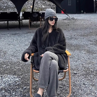 Xiaohongshu's popular large sleeves mink velvet fur coat for women 2025 new winter high-end unique designer gray m90118jin jin is equal to 0.5kg one size fits all