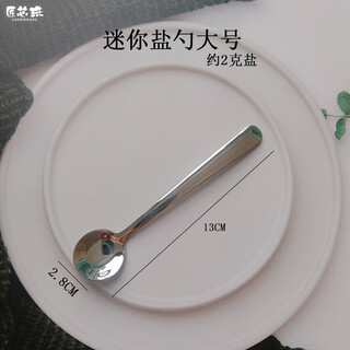 Craftsman core bead controlled salt spoon 304 steel small salt spoon measuring spoon 1/1.6/1.8/2.6/3 gram measuring spoon home kitchen ultra short salt control 2 gram salt spoon large 13cm