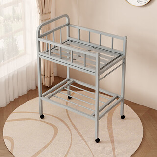 Diaper table baby care table multi-functional full iron frame removable baby changing diaper newborn bathing table two-story gray naked diaper table