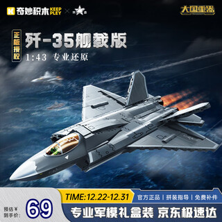 Wonderful (keeppley) building block assembly toy military fighter model ornament boy holiday gift j-35 carrier version fighter