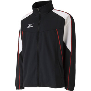 美津浓（MIZUNO）SS15 Warm-up 经典百搭时尚宽松夹克 男女同款 舒适百搭经典潮流 黑色X白色96 XL