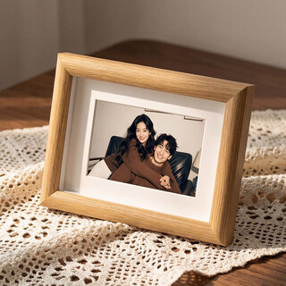 Jin longxing photo frame table 6-inch log color simple wall-mounted wooden photo frame framed wedding baby photo wall free card paper