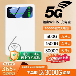 Xiaoyi free one year of data 5ghz portable wifii6 triple network national traffic card-free 2025 power bank 10000 mah unlimited wireless mobile router emperor version 1w mah 28 cores + 3999% speed increase