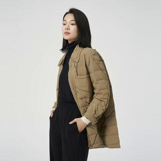 Ott down jacket women's all-over pattern tobacco brown l