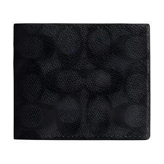 Coach billfold wallet 10 brand embossed print coated canvas wallet small men's black black 1 black 2