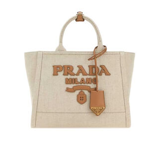 Prada (prada) women's handbag top handle, daily carrying, lightweight storage, portable fabric material, leather decoration, nude color, one size fits all