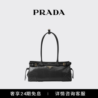 Prada/prada gift women's prada bonnie medium calf leather hand shoulder bag black