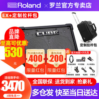 Roland speaker cube street ex second generation internet celebrity outdoor live broadcast guitar playing and singing road show portable audio ex speaker + trolley bag