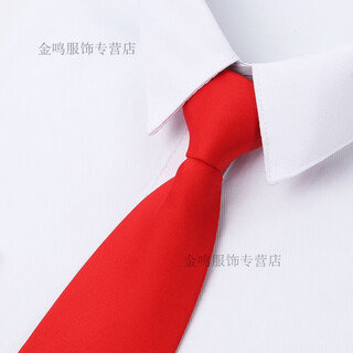 Changyin knot-free zipper tie for men and women, professional business formal wear zipper work wedding easy-to-pull tie for lazy people big red (1 pack)