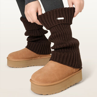 Dgvv gray leg covers for women with snow boots and piles of sock covers for autumn and winter warm calf covers long tube new hot style black + dark gray one size