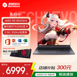 机械革命游戏本蛟龙16Pro  16英寸高性能满血5060显卡独显游戏本大学生畅玩瓦-三角洲游戏笔记本电脑 锐龙R9-8945HX丨满血5060丨2.5K丨灰 【豪华电竞款】32G/NVMe1T固态硬