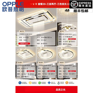 Op 2025 new living room lamp led ceiling lamp modern simple and atmospheric bedroom dining lamp whole house package installation eye protection highlight version-package 20-three rooms and two