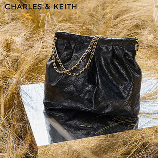 Charles&keith chain large capacity hobo bag shoulder bag women's bag birthday new year gift ck2-40671449