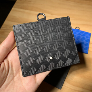 Montblanc (montblanc) fashion series 6 card slots business style men's card holder black with hook