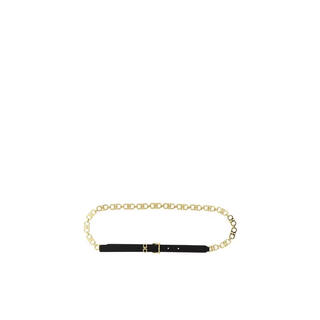 Ferragamo women's belt girdle decorative leather metal daily matching belt simple black 95