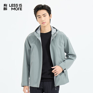Lilang light fashion men's clothing shopping mall same style windbreaker men's hooded elastic anti-wrinkle easy-care commuting windproof jacket medium gray green (1k) xl (175)